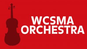 WCSMA Orchestra with violin logo