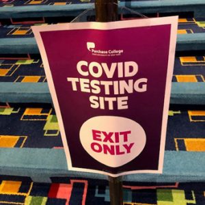 COVID testing site sign