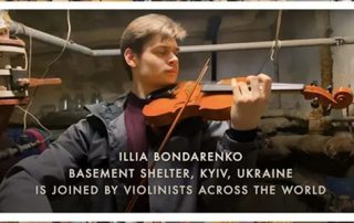 Screen capture from Violinists Across the World video