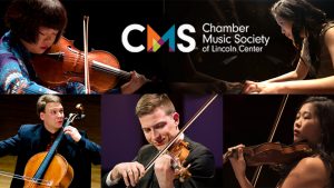 Chamber Music Society of Lincoln Center musicians and logo