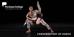 Purchase College Conservatory of Dance. Two dancers performing on stage.