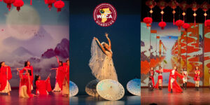 Dancers in traditional Chinese costumes