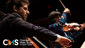 Chamber Music Society of Lincoln Center artist Nick Canellakis playing the cello.
