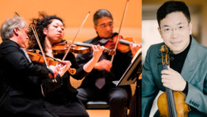 Orpheus Chamber Orchestra strings section and violinist Paul Huang