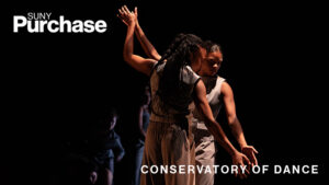 suny purchase conservatory of dance logo, two dancers holding hands